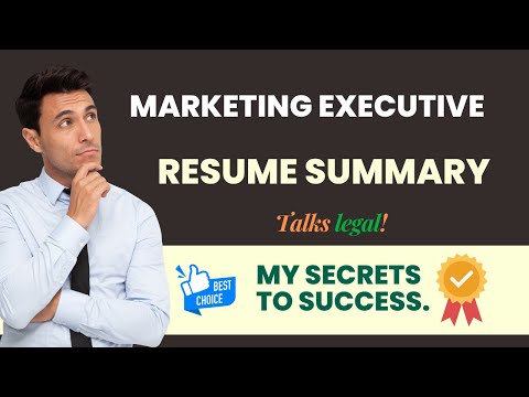 Marketing Executive Resume Summary II How To Write Professional Resume – 3 Best Resume Summaries [Video]