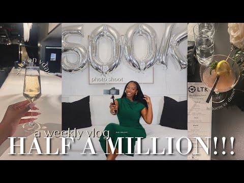 Hitting HALF A MILLION subscribers!! influencer events, vday solo date & photoshoot | weekly vlog [Video]