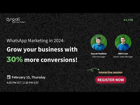 [Webinar] WhatsApp Marketing in 2024: Grow your business with 30% more conversions! [Video]