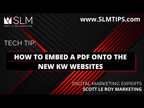Tech Tip: How to Embed a PDF onto the New KW Websites [Video]