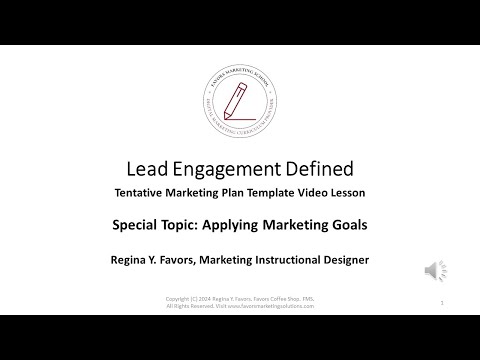 Favors Marketing School: Lead Engagement Defined (Applying Marketing Goals) [Video]