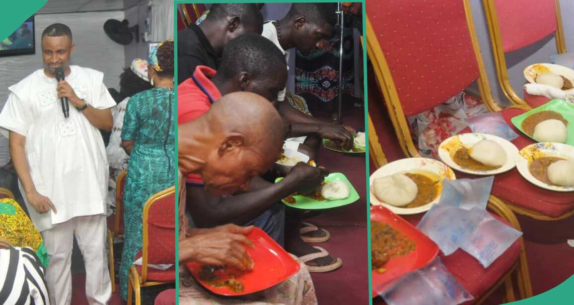 “I Go Attend Next Sunday”: Joy as Pastor Shares Fufu and Soup to Members, Allows Them Eat in Church [Video]