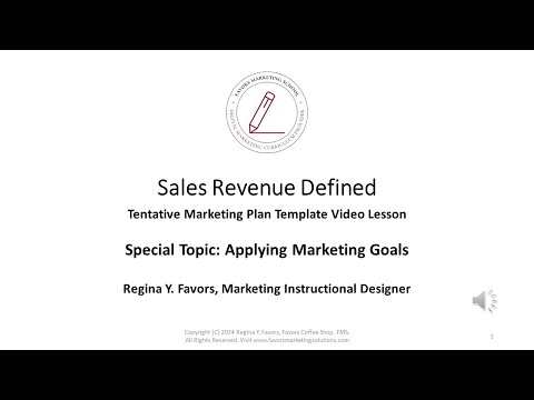 Favors Marketing School: Sales Revenue Defined (Applying Marketing Goals) [Video]