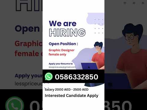 Graphic Designer with Social Media Marketing job apply now | 2500 AED  [Video]