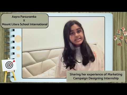 Aayra Parsuramka, sharing experience of her Marketing Campaigning Designing Internship at Geniushub. [Video]