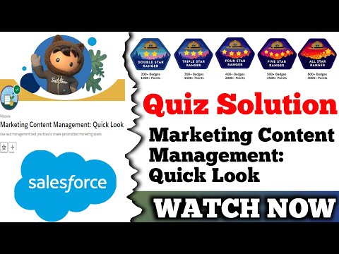 Marketing Content Management: Quick Look | Salesforce Trailhead | Quiz Solution [Video]