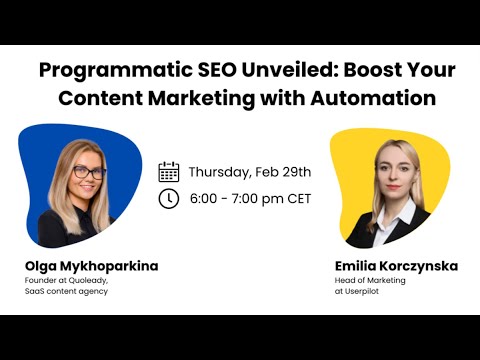 Programmatic SEO Unveiled: Boost Your Content Marketing with Automation with Emilia Korczynska [Video]
