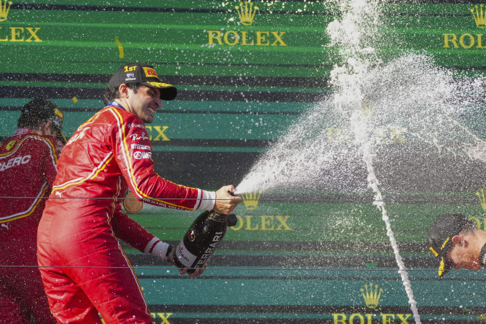 Carlos Sainz wins F1 Australian GP after Verstappen retires early with engine fire [Video]