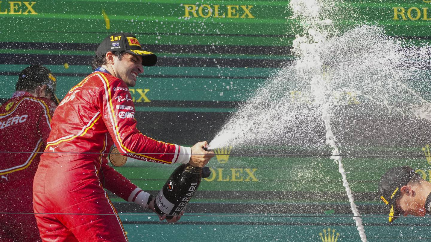 Carlos Sainz wins F1 Australian GP after Verstappen retires early with engine fire  WSOC TV [Video]