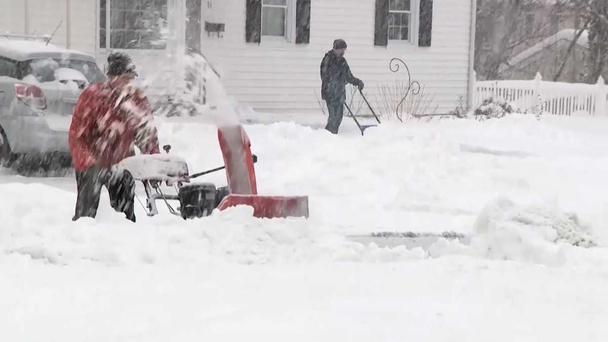 People in New England shoveling out after major snow storm [Video]