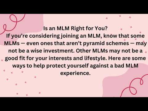 Multi Level Marketing Businesses and Pyramid Schemes [Video]