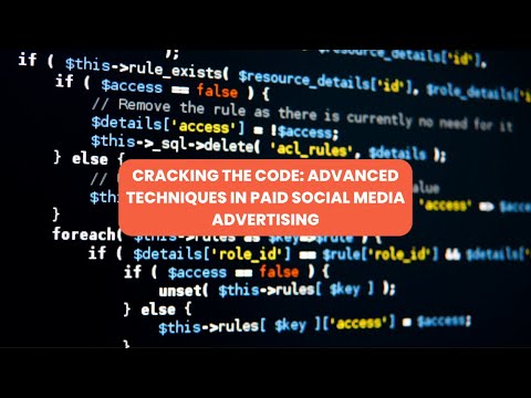 Cracking the Code Advanced Techniques in Paid Social Media Advertising [Video]