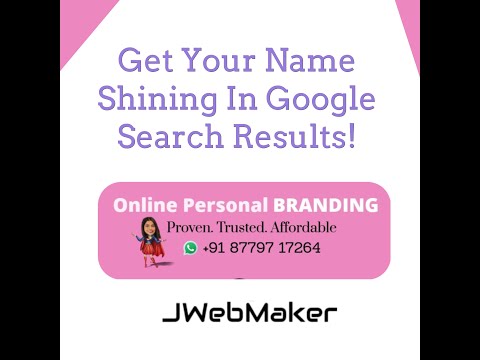 What is ‘Online Personal Branding?’ 🚀✨ JWebMaker Web Design Agency In Mumbai [Video]