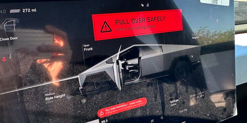Tesla Cyberbeast Glitch Strands Truck After Just 21 Miles [Video]