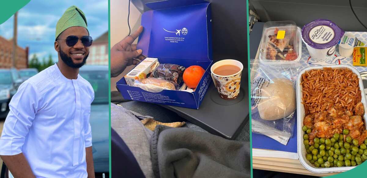 “To Travel Kon Dey Hungry Me”: Man Displays Sweet Meals Air Peace Served Him on London-Lagos Flight [Video]