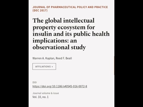The global intellectual property ecosystem for insulin and its public health implicat… | RTCL.TV [Video]