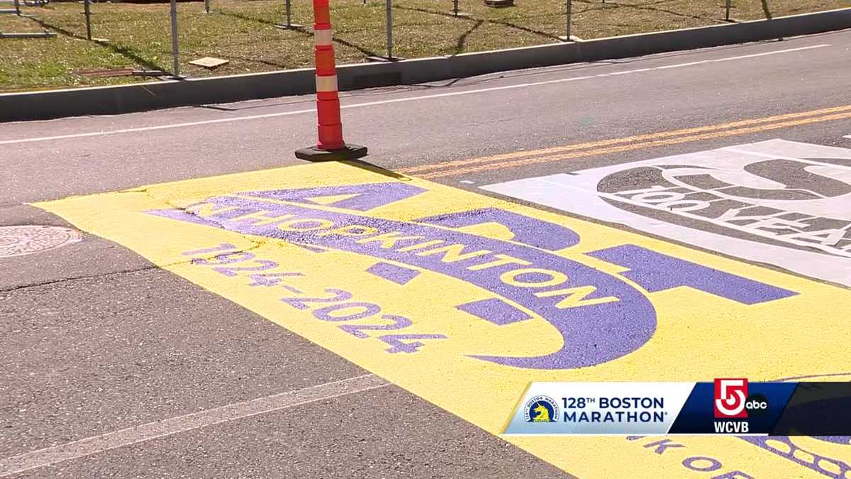 Boston Marathon start line painted in Hopkinton [Video]