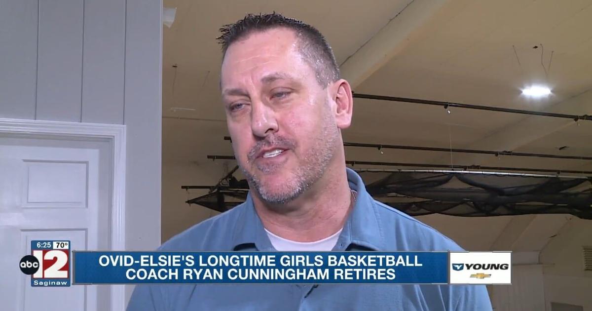 Ovid-Elsie’s longtime girls basketball coach retires | Video