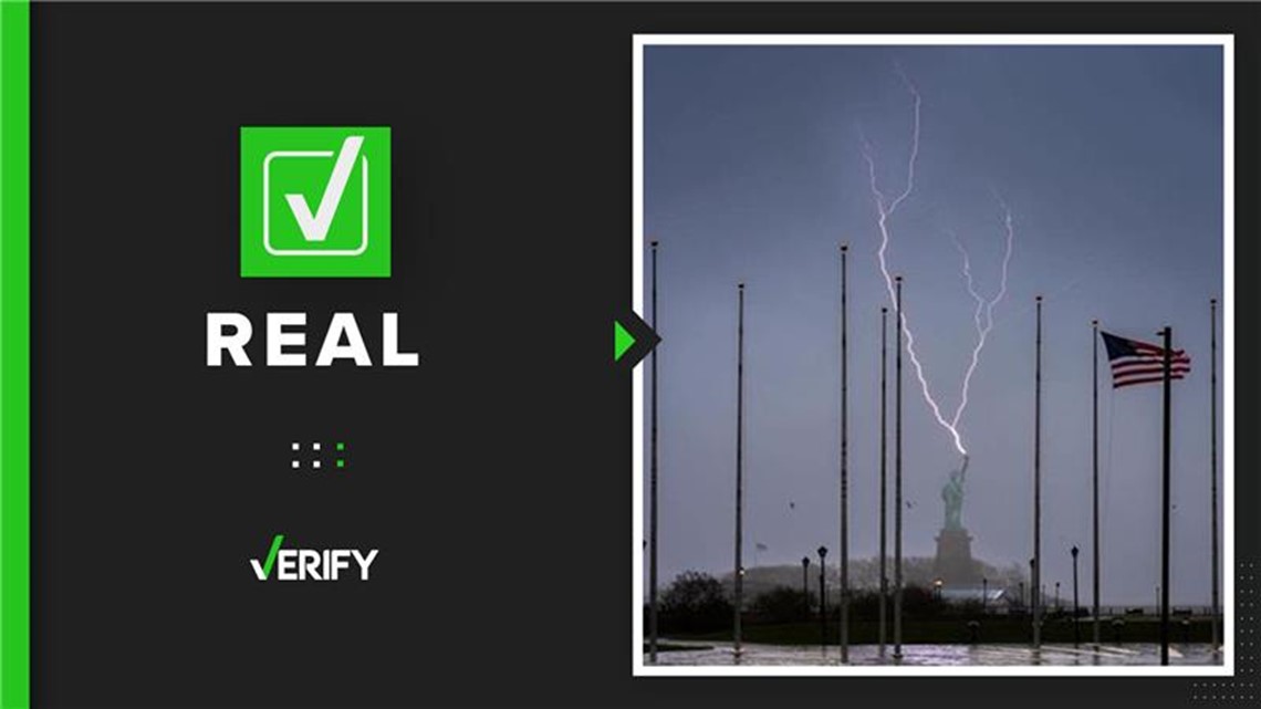 Statue of liberty struck by lightning photo is real [Video]