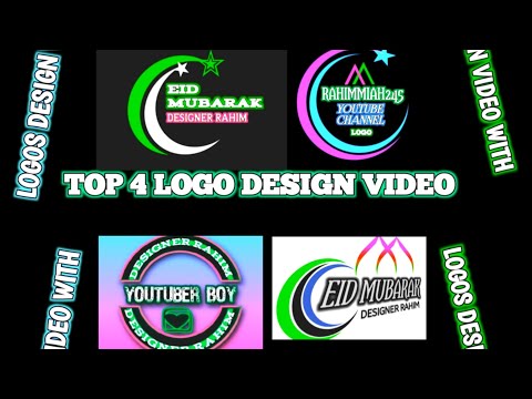top 4 logos design in the worlds most popular logos with black colour and eid Mubarak logo design [Video]