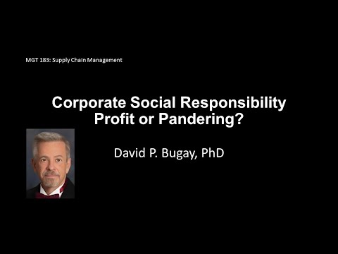 Corporate Social Responsibility: Profit or Pandering? [Video]