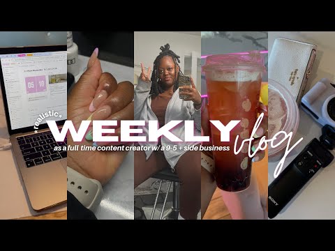 weekly vlog | realistic days in my life as a full time content creator 🎥✨💃🏾🤍🛼 [Video]