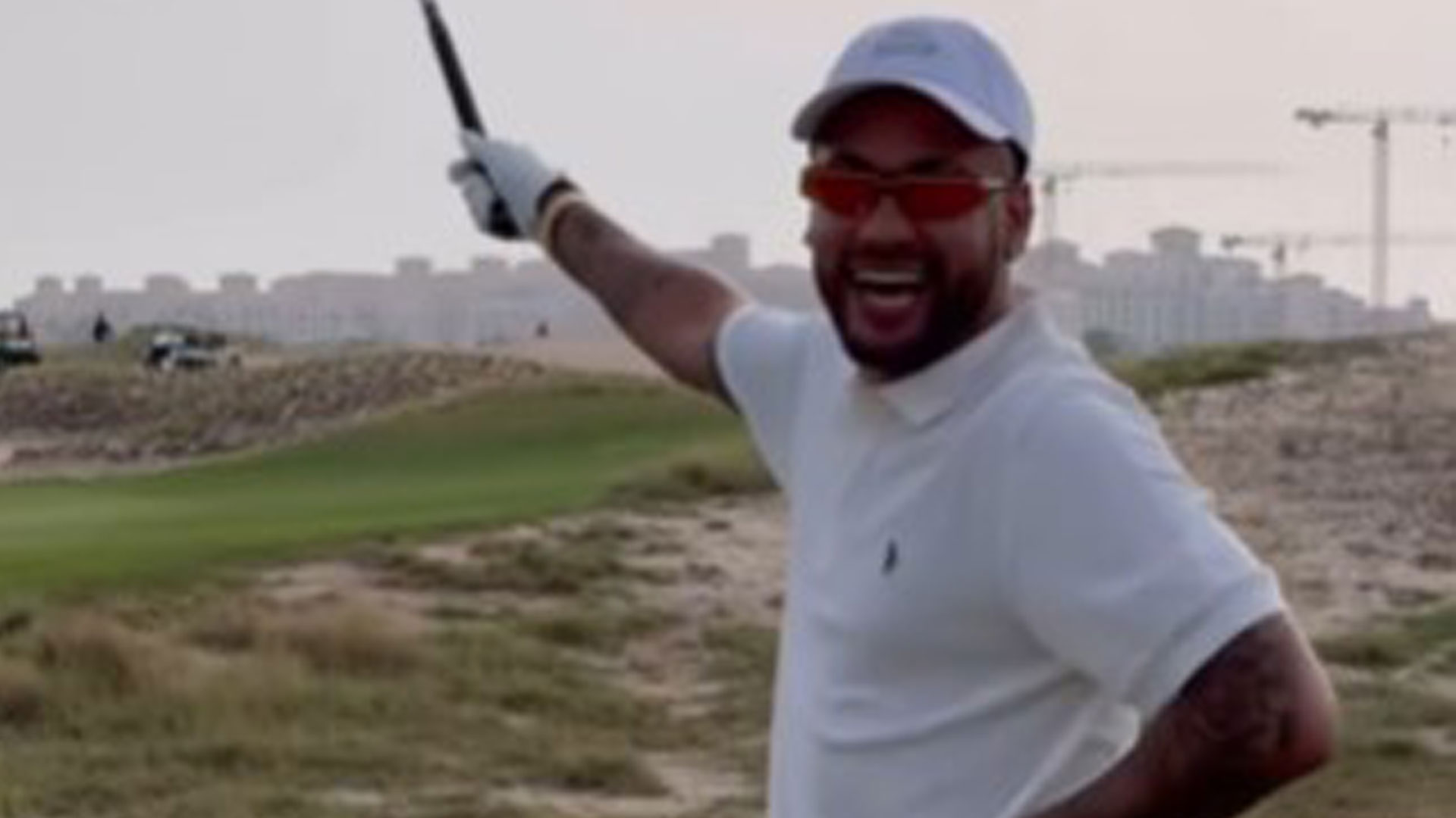 Watch Neymar leave huge dent in golf course with horrendous swing as fans urge Gareth Bale to give him tips [Video]
