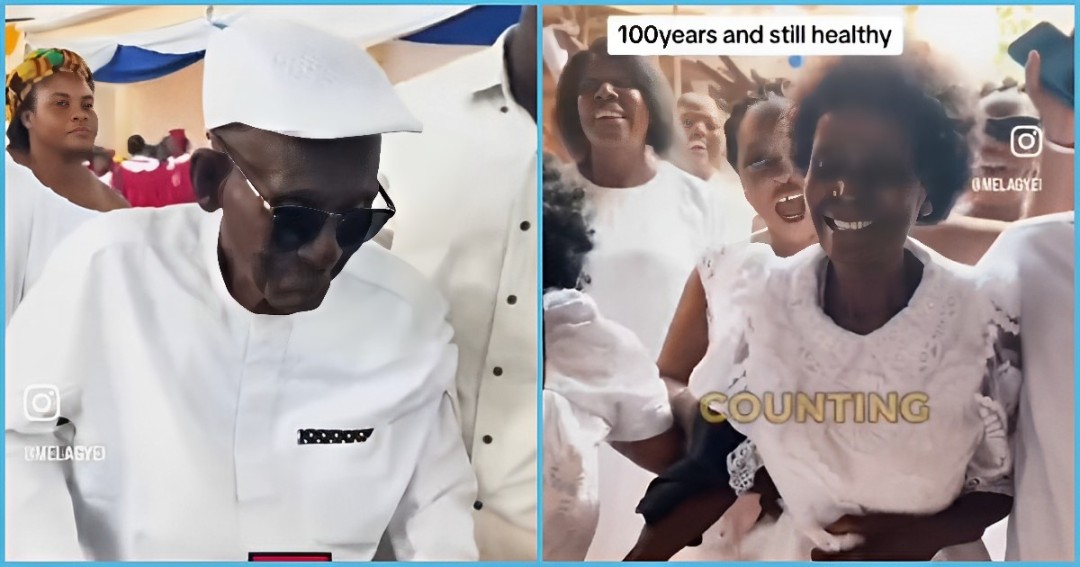 Ghanaian Man Turns 100, Celebrates New Age With 92-Year-Old Wife, Video Evokes Joy