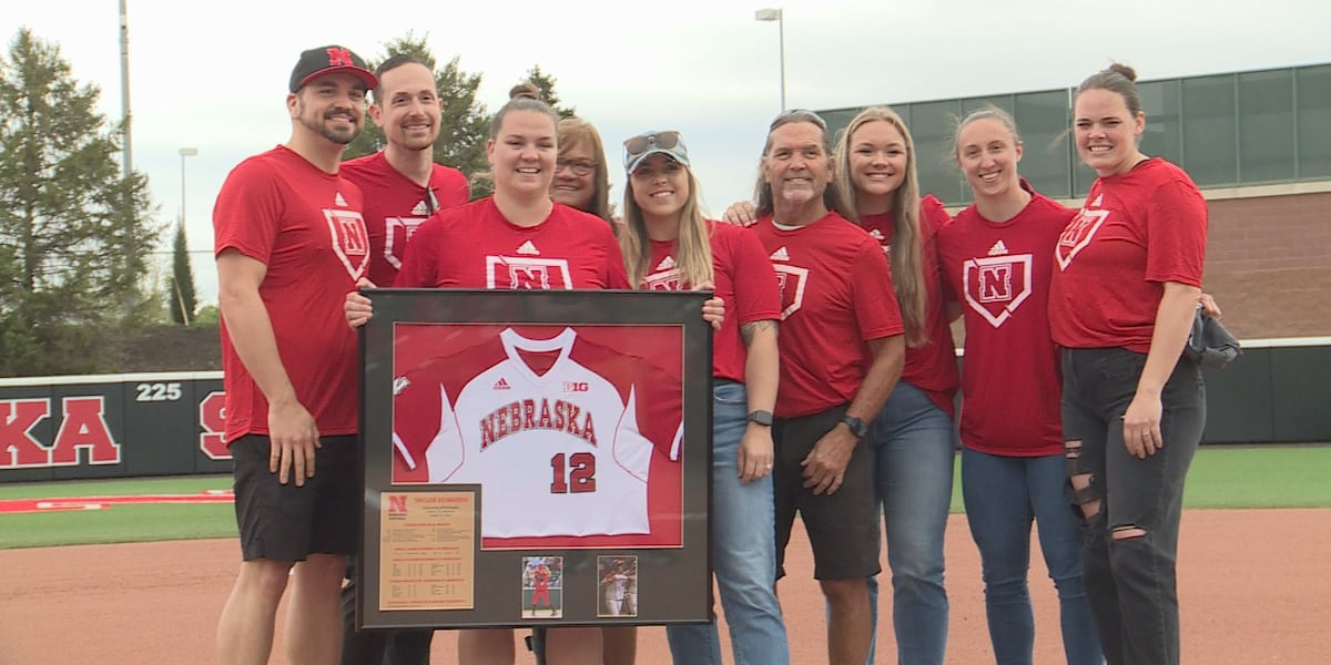 Nebraska softball great, Taylor Edwards sees jersey retired [Video]