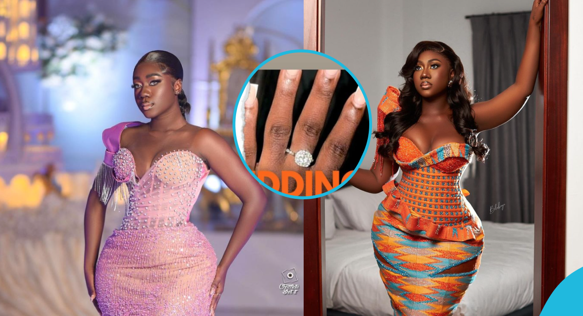 Hajia Bintu’s Wedding: Ghanaian TikToker Looks Breathtaking In An Orange Corseted Mesh Kente Gown [Video]