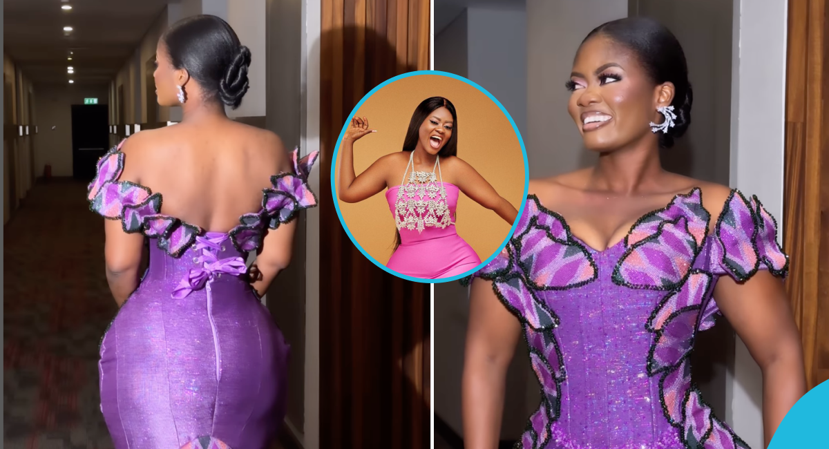 Sheena Gakpe: Ghanaian Model Looks Magnificent In A Glittering Kente Gown Like A Modern Bride [Video]