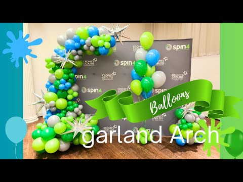 Balloons garland arch for corporate / business or fundraising event with balloons centerpieces [Video]