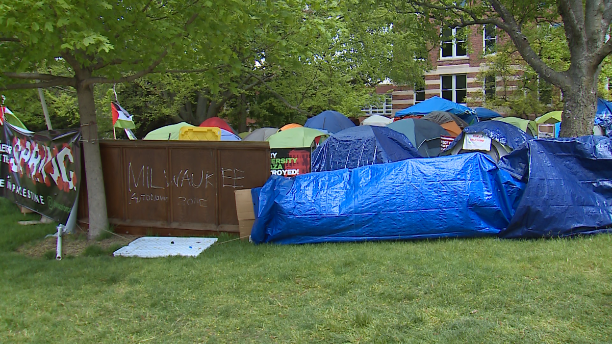 UWM pro-Palestinian encampment still up despite tents removed on UW-Madison’s campus [Video]