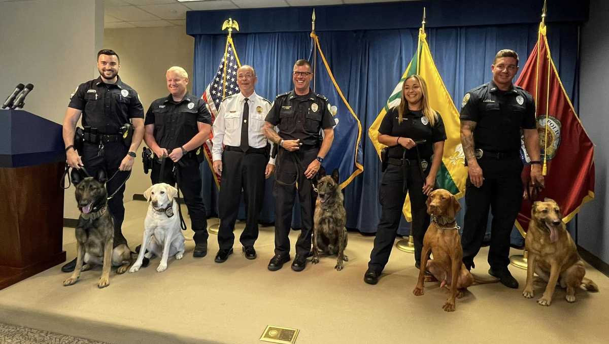 Kenner Police swear in four new K9s and retires one [Video]