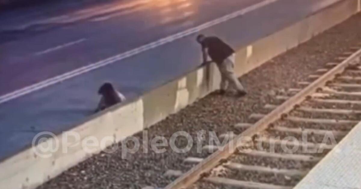 Terrifying video shows man trying to drag woman into freeway traffic