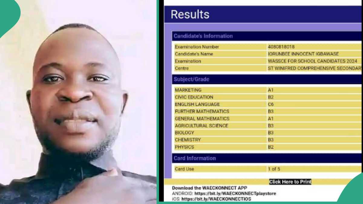 WAEC Result 2024: Man Shares Performance of His School Son in SSCE, He Scored A1 in Marketing [Video]