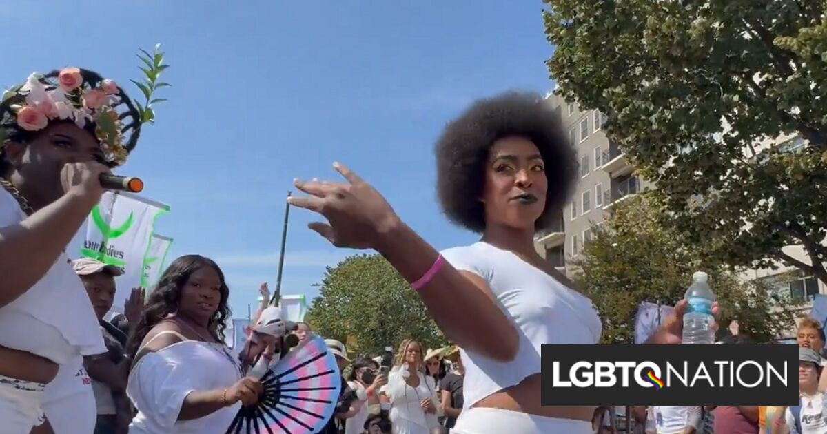 Thousands of trans protestors hold a dance party outside the Heritage Foundation [Video]