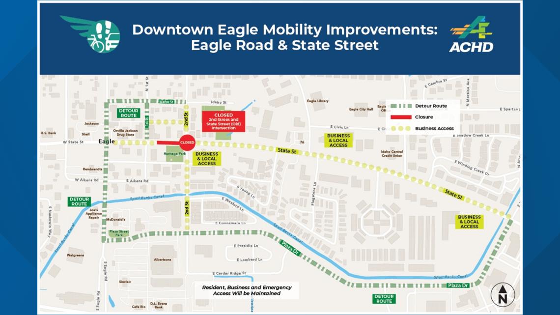 Intersection closure: State Street and 2nd Street in Eagle [Video]