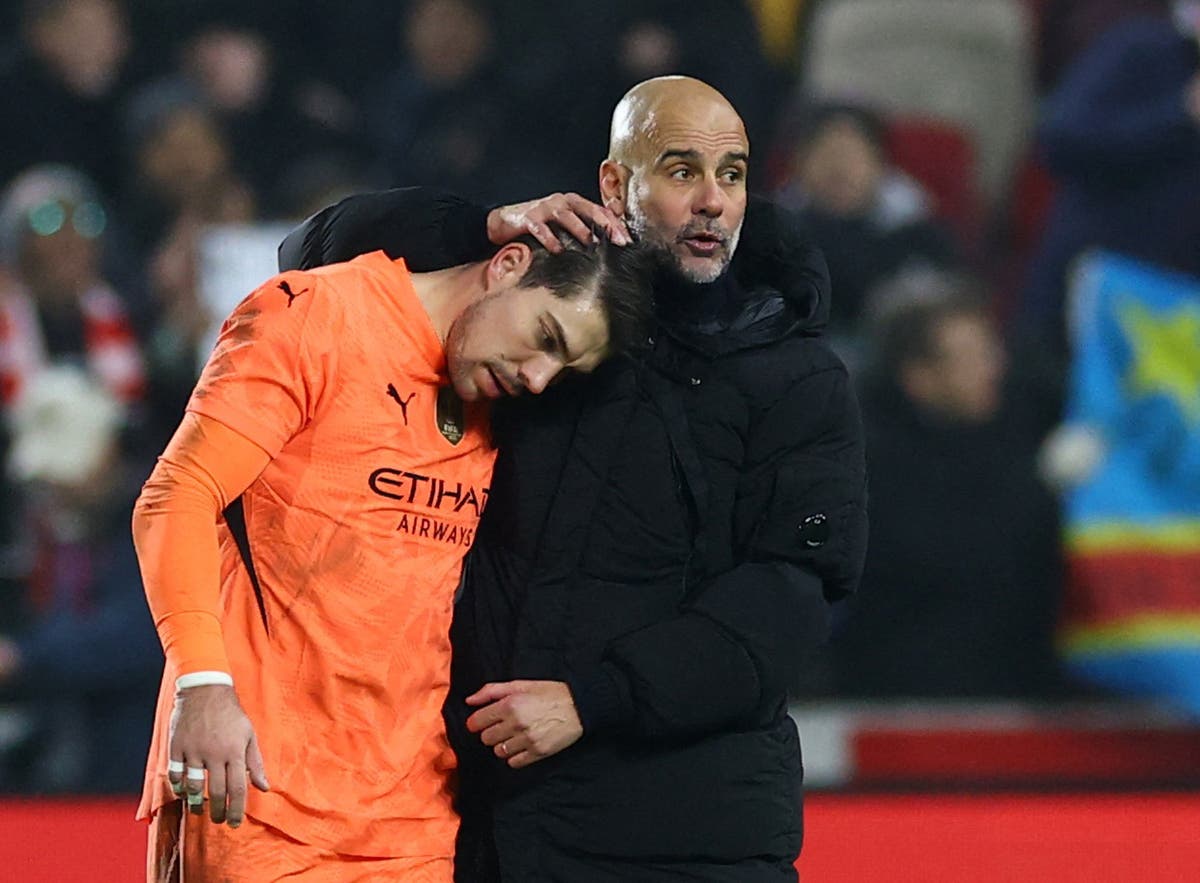 Pep Guardiola rants at goalkeeper Stefan Ortega after Manchester Citys draw at Brentford [Video]